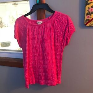 Pink ruffled top